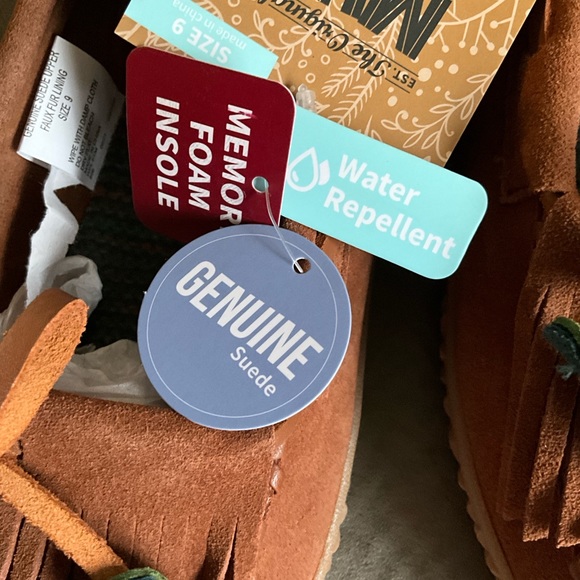 🥾 NWT MUK LUKS Cognac Soho Street Suede Moccasin Size 9 - Picture 7 of 11